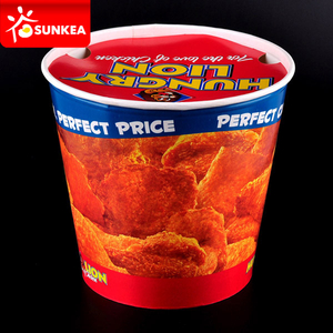 Paper Fried Chicken Bucket with Lid