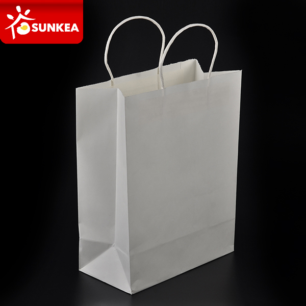 White Kraft Paper Bag with Handle