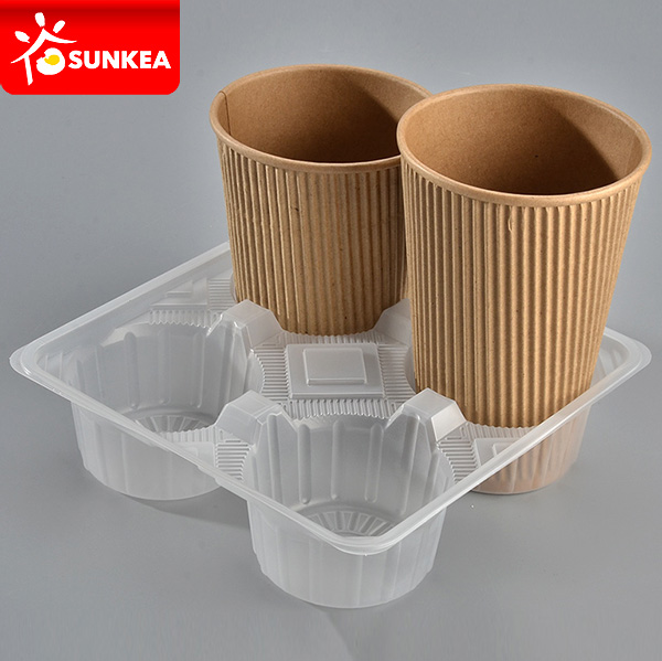 Disposable PP plastic coffee cup carrier
