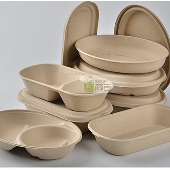 Biodegradable Eco-friendly Compostable Wheat Straw Yellow Pulp Food Bowls