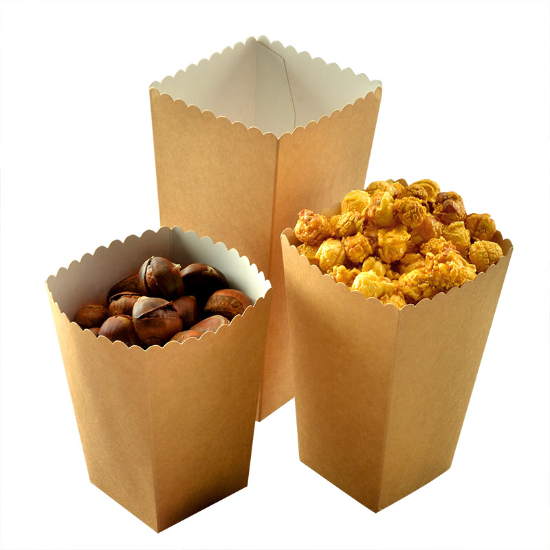 Brown Kraft Paper Popcorn Box