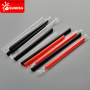 Straight Red Black Clear Thick Plastic Drinking Straw