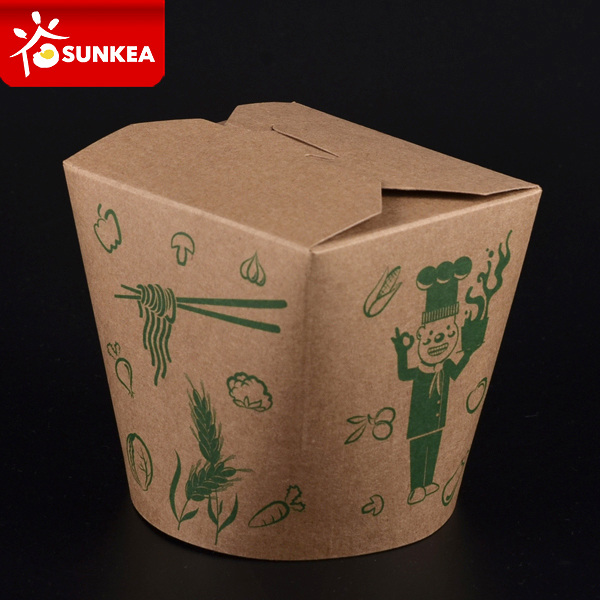 Kraft Paper Noodle Box with Round Base