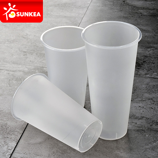 Disposable PP plastic frosted cup with PP lid