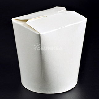 White Paper Noodle Box with Round Base