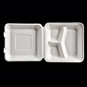 3-compartment Sugarcane Lunch Box