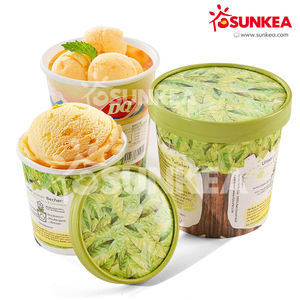 Sunkea Custom Logo Printed Paper Ice Cream Cup
