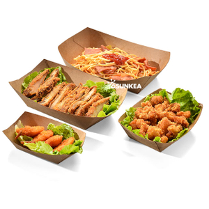 Sunkea Disposable Kraft Food Paper Tray for Fast Chicken