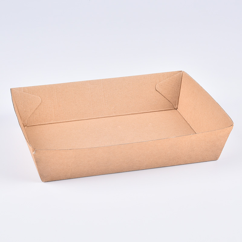 F flute kraft paper food tray corrugated paper tray for hot dog burger fries