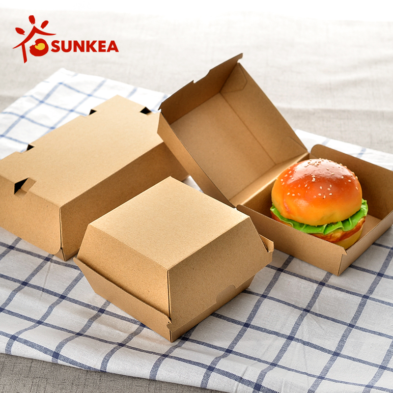Sunkea disposable eco-friendly packaging double burger box