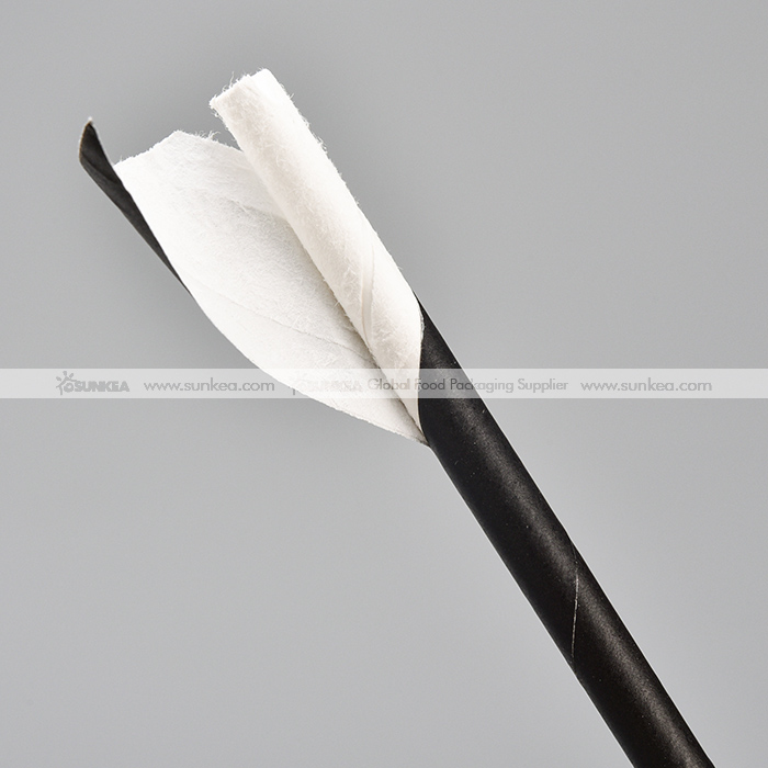 Disposable biodegradable black paper straw
