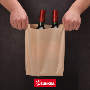 Luxury Shopping Eco-friendly Kraft Wine Paper Bag