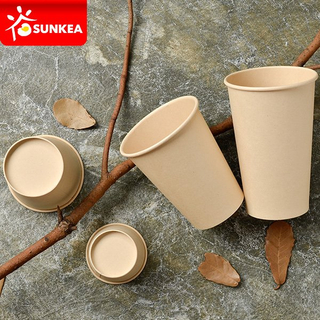 Disposable bamboo fiber coffee paper cup
