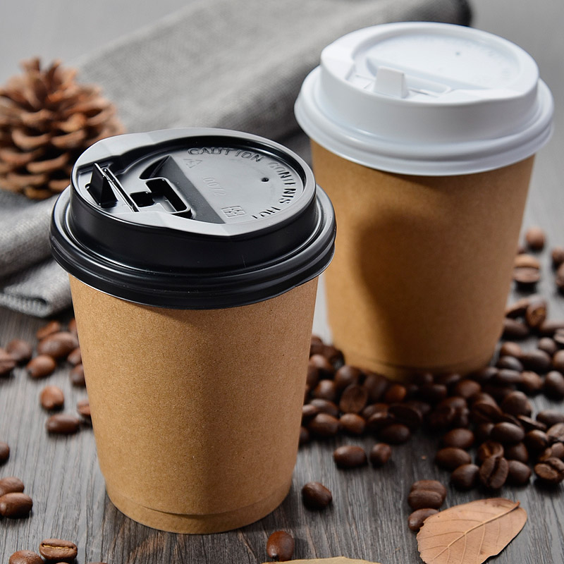 Double Wall Custom Printed Drinking Coffee Paper Disposable Cup with Lids