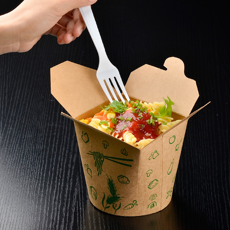 Kraft Paper Noodle Box with Round Base
